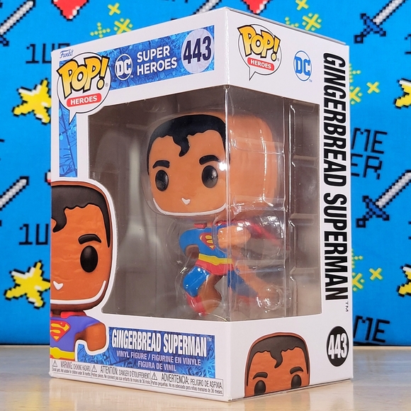 Funko PoP Super Heroes Gingerbread Superman #443 Vinyl Figure + Protector New - Picture 6 of 9